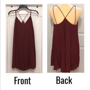 Red pleated dress
